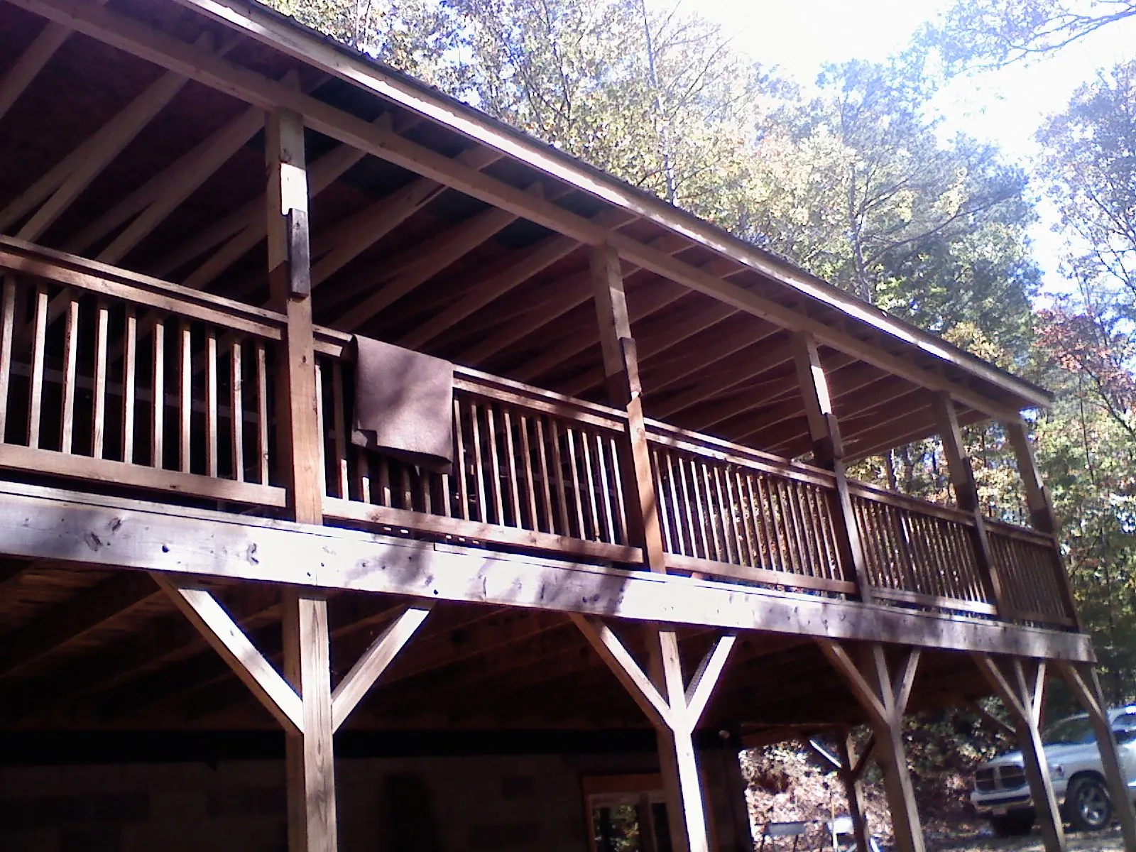 Timber framing under a new elevated porch and deck — Roof Leak Repair in College Point by Roofing Brothers